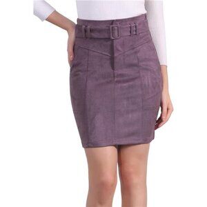 Faux Suede Skirt for Women Purple